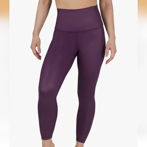 90 Degree By Reflex Womens High Waist High Shine Faux Leather Ankle Leggings